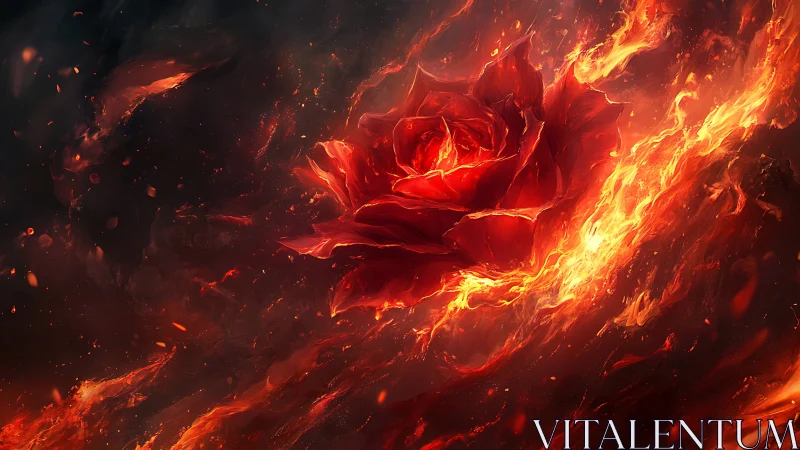 Pyrolytic Rose Formation Within Turbulent Inferno with Chromatic Flame Gradients