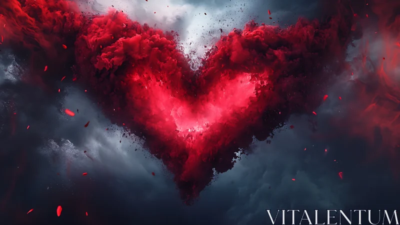 Radiant Heart of Passion Ignites in Cosmic Clouds