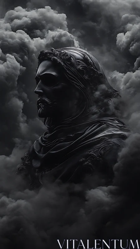 Midnight monarch sculpted from storm-wrapped shadows.