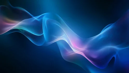 Dynamic chromatic light wave with fluid gradient ribbons.