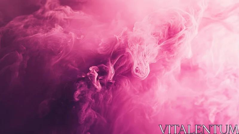 Abstract Pink Smoke Swirl Art with Dreamy Soft Focus Style.