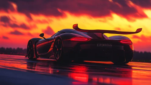 Sunset track invites a sleek supercar to chase the horizon