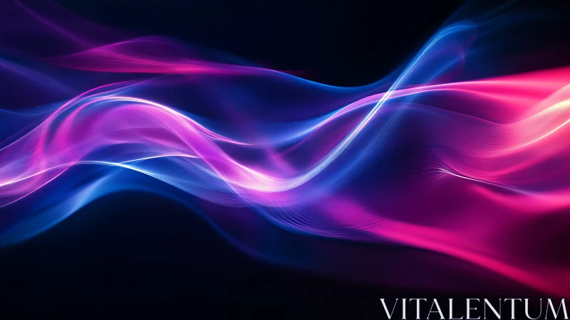 Spectral waveform ribbons with cyan magenta light interference.