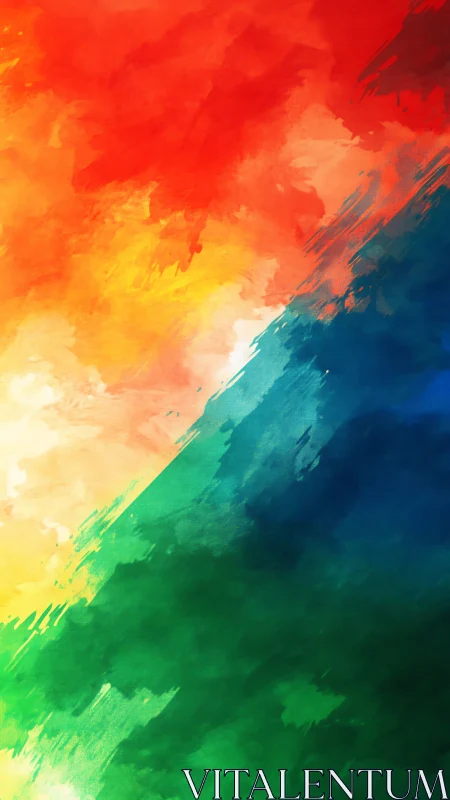 Bold diagonal abstract blend of warm and cool colors.