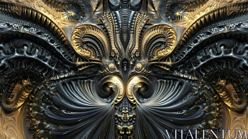 Symmetric metallic fractal construct renders intricate biomechanical relief