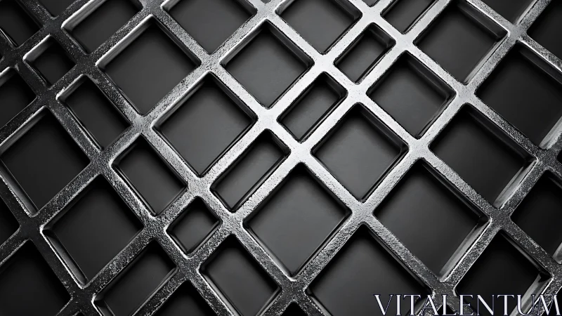 Modern metallic grid pattern with geometric abstract style.