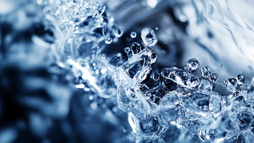 High speed macro photograph captures splashing water detail