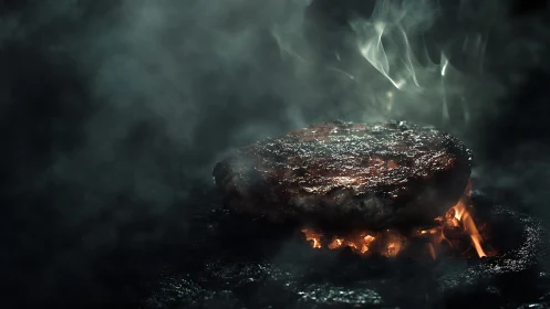 Burning Stone Shrouded in Ethereal Smoke.