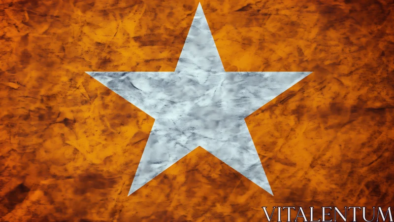 White five-pointed star over textured orange background