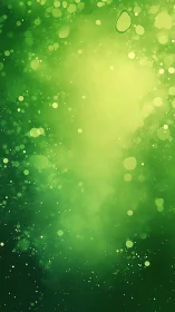 Green particulate bokeh diffusion with layered luminance field.