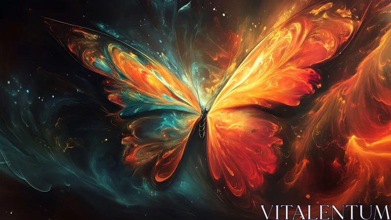 Radiant cosmic butterfly drifting through glowing stardust.