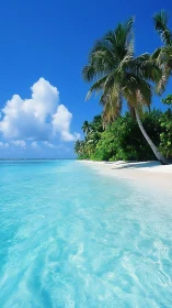 Pristine Turquoise Paradise: Tropical Shoreline Tranquility.