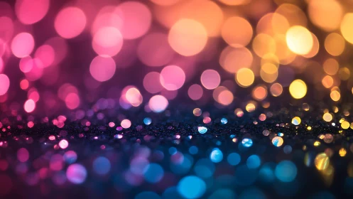 Vibrant Bokeh Lights Abstract Background in Multicolor Style.