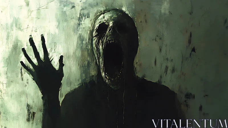 Shadowy humanoid figure with gaping mouth reaches forward