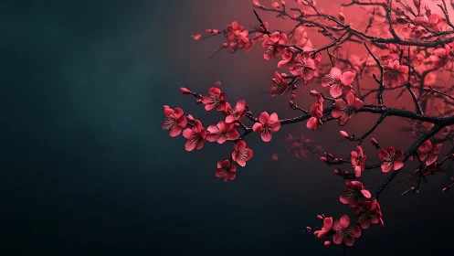 Cherry Blossoms Dancing Through Twilight's Embrace.