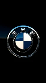 BMW circular emblem rendered in reflective metallic finish