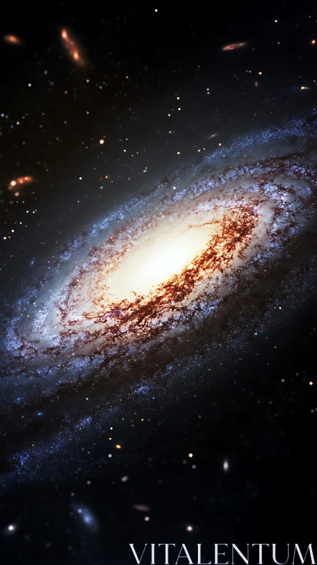 Edge-on barred spiral galaxy with dense glowing stellar core