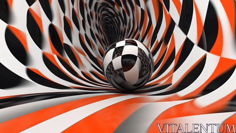 Checkerboard vortex tunnel with reflective sphere dynamics.