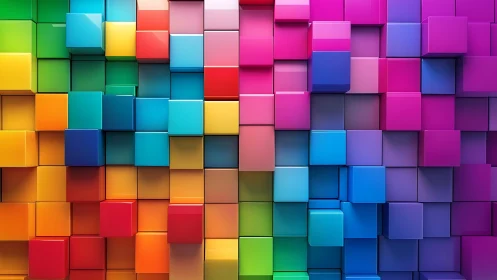 Chromatic 3D cube matrix in seamless gradient composition.