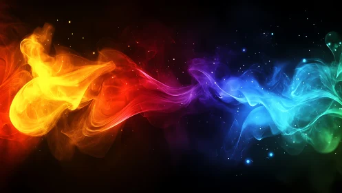 Chromatic Energy Flow: Luminous Gradient Abstraction with Particle Effects.