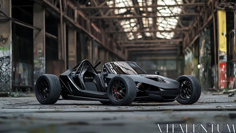 Urban ghost racer lounges beneath the broken factory roof