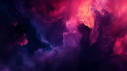 Nebula swirl digital painting in vivid magenta tones.