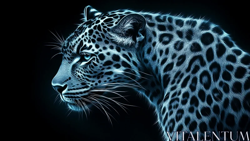 Neon Leopard: Electric Grace Prowls Through Darkness