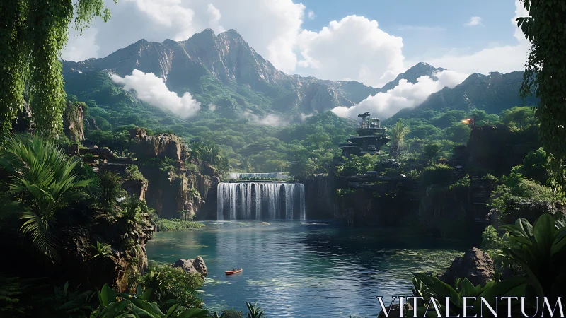 Where Waterfalls Meet Mountains: A Paradise Landscape