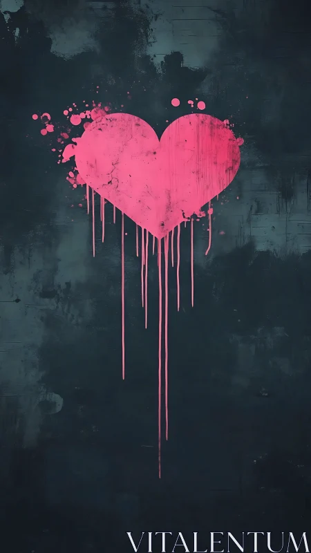 Neon Heartbeat: Luminous Pink Heart Melting Into Shadows.