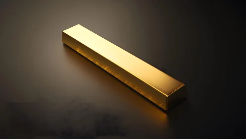 Shiny gold bar on dark background, minimalist premium style.