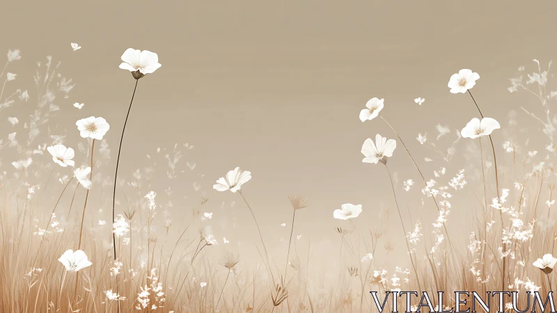 Soft wildflower meadow whispering quiet daydreams.