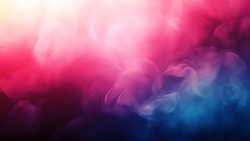 Dreamy pink and blue smoke drifting through soft light.