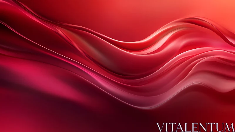 Scarlet glass tides curl softly across a molten horizon