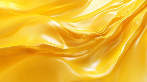 Shimmering Yellow Satin Fabric with Elegant Folds and Light Effects.