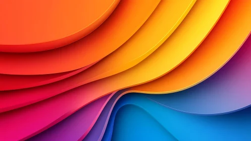 Layered rainbow curves form vibrant abstract gradient waves