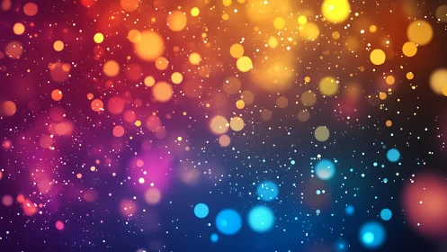 Vibrant abstract bokeh lights background with colorful gradient.