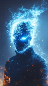 Starlit ember phantom with a swirling blue plasma crown.