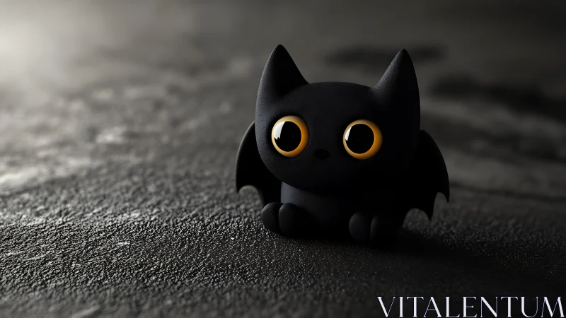 Tiny night guardian perches wide eyed on moonlit stone