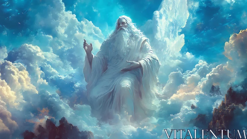 Celestial elder drifts through clouds like a living horizon