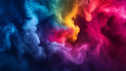 Swirling clouds of vivid color dance in a dreamy digital sky