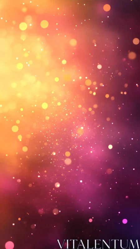 Golden magenta bokeh field glows with soft radiant dust.