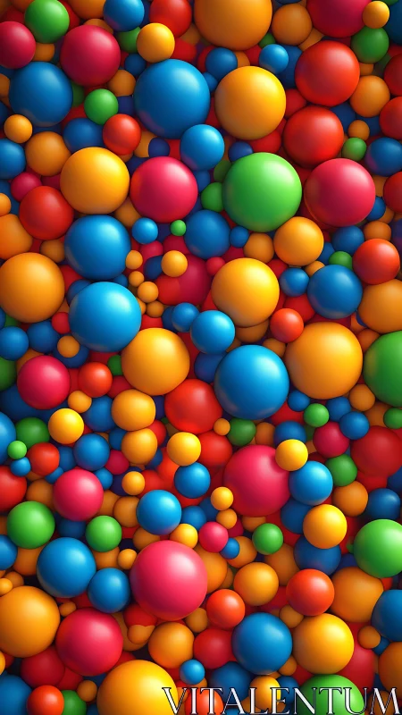 Vivid multicolor spheres form dense abstract 3D field.