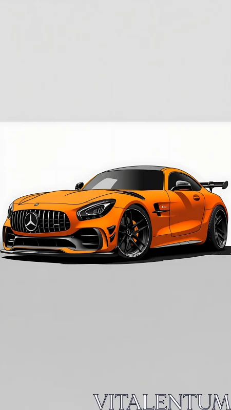 Bold orange sports coupe radiates sleek racing energy