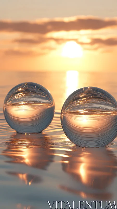 Twin glass suns drifting softly across molten water.
