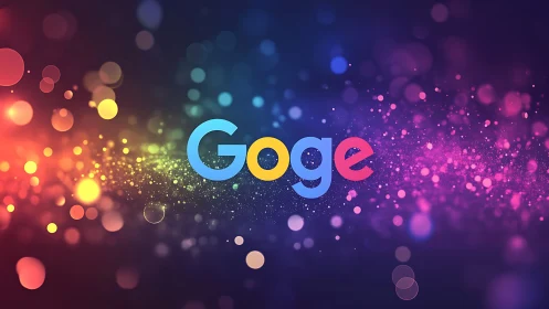 Color-sparkled &ldquo;Goge&rdquo; logo glowing in a dreamy night sky.