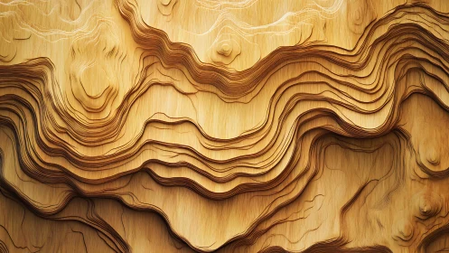 Layered wooden topographic relief with contour-driven abstraction.