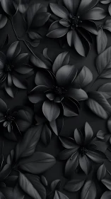 Monochrome Floral Composition. Textured Petals. Shadow Depth.