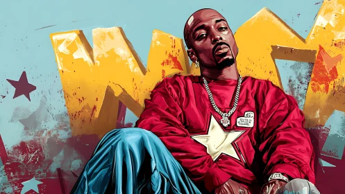 Bold hip-hop portrait glows with streetwise star power