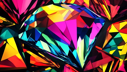 Prismatic diamonds collide and spill electric rainbow light