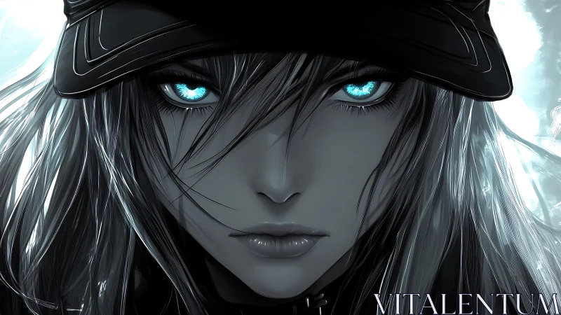 Stormbright eyes cut through chrome shadows and quiet fury